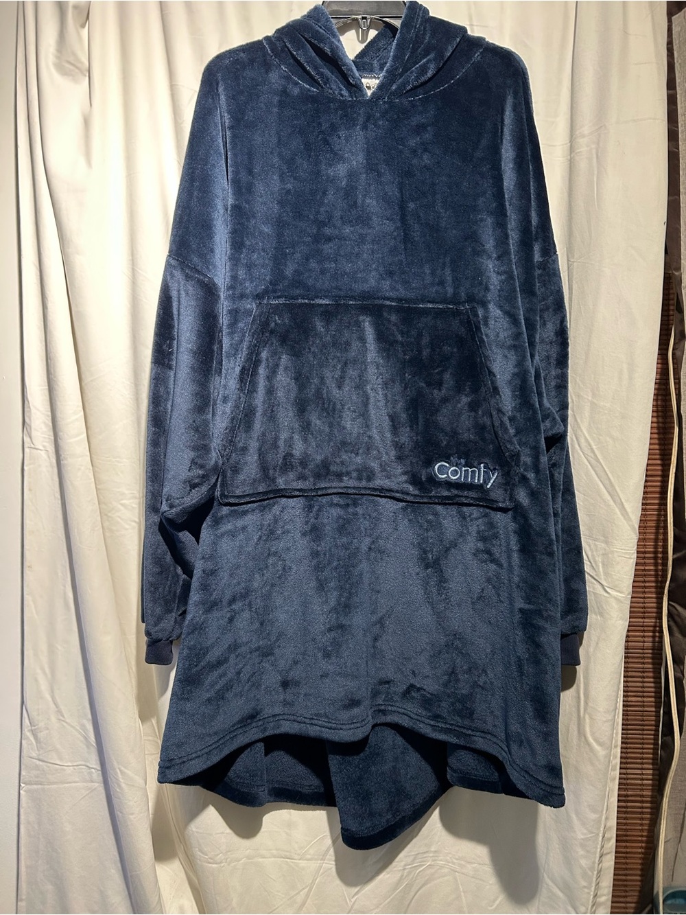 The Comfy Navy Blue Oversized Wearable Blanket Hoodie One Size Plush Fleece